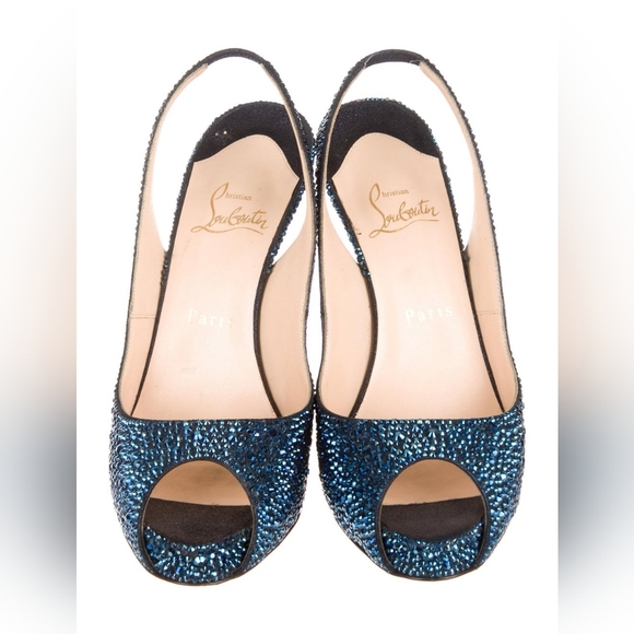CHRISTIAN LOUBOUTINStrass-Embellished Slingback Pumps 38.5 - Picture 5 of 5